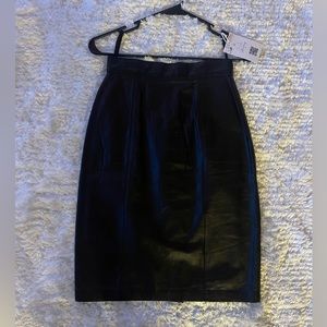 Vintage Leather MIDI Skirt